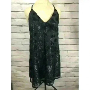 Alice + Olivia Women's Size S/P Black Sleeveless Backless Lacey Floral Dress